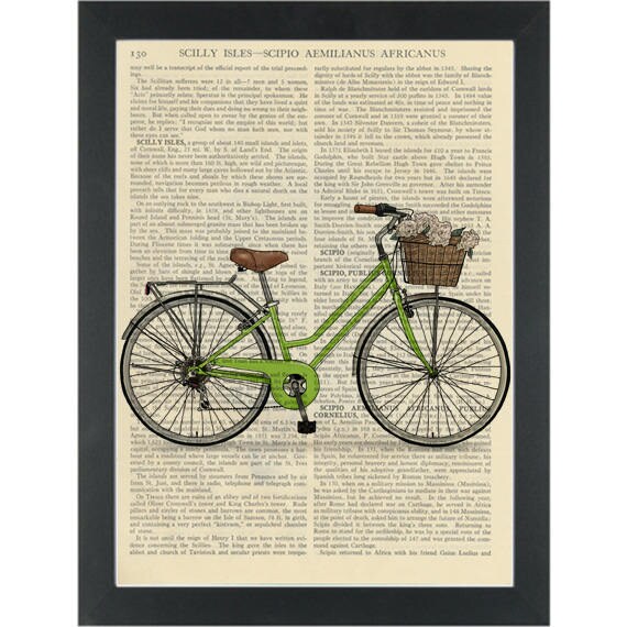 green bike with basket