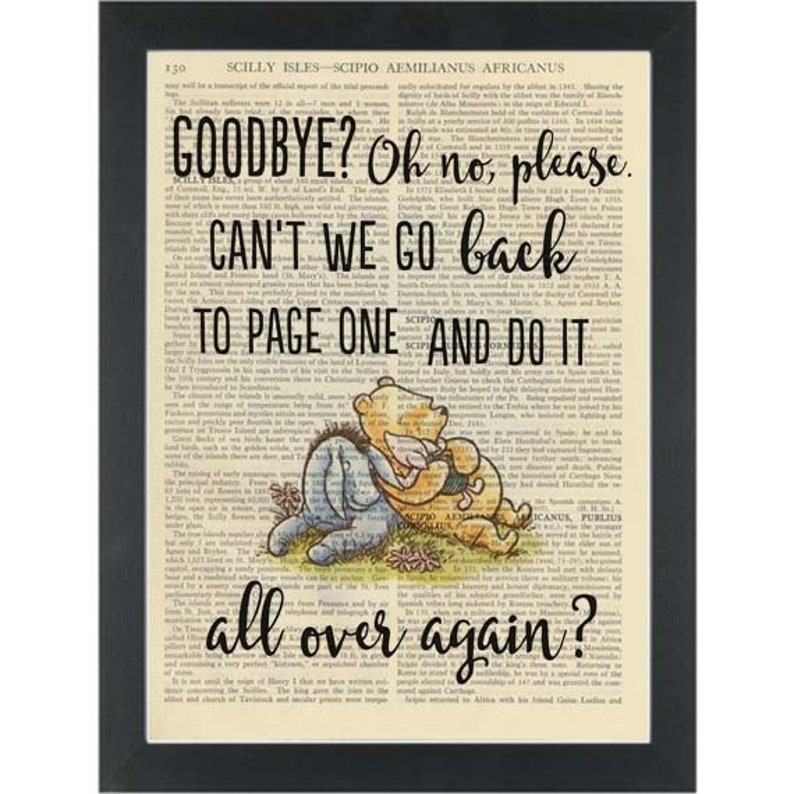 Winnie The Pooh Quote Cant We Go Back And Start All Over Again Etsy