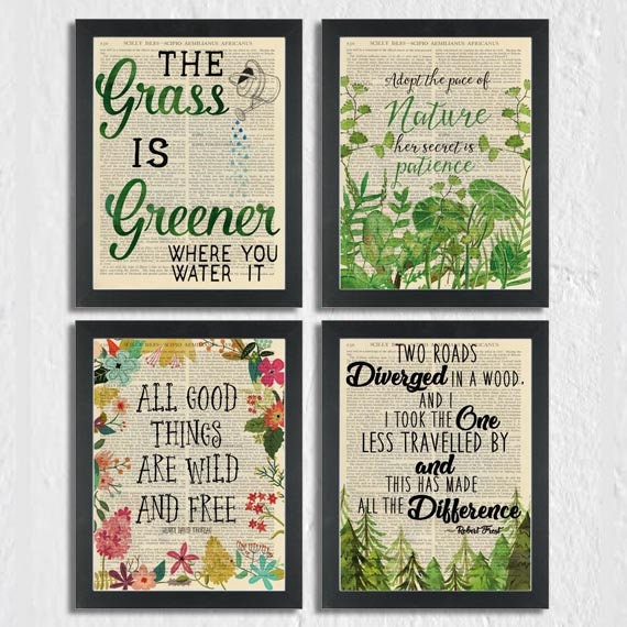 Inspirational Quote Grass Is Greener Where You Water Etsy