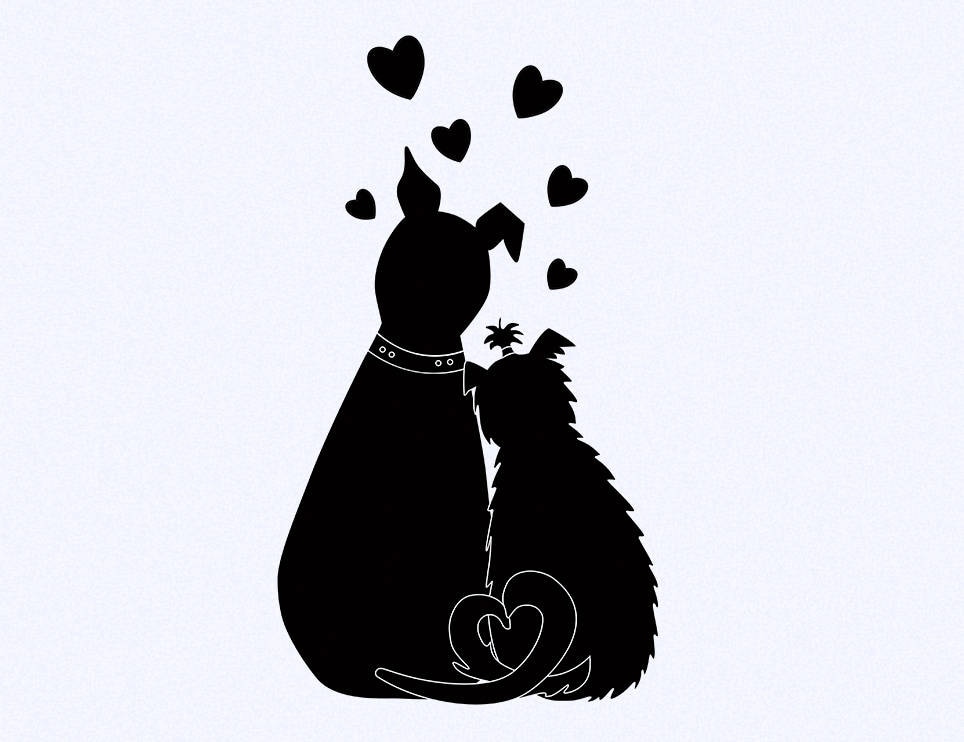 Download Dog clipart love clipart love dogs black dog clipart | Etsy