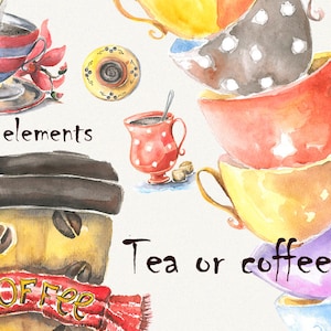 Cup clipart, cofee cup, watercolor cup, cup of tea, Watercolor, Hand Painted, dishes clipart, digital watercolor