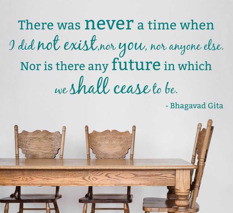 Bhagavad Gita Citation Sticker Mural Il Ny Avait Jamais Un Etsy
