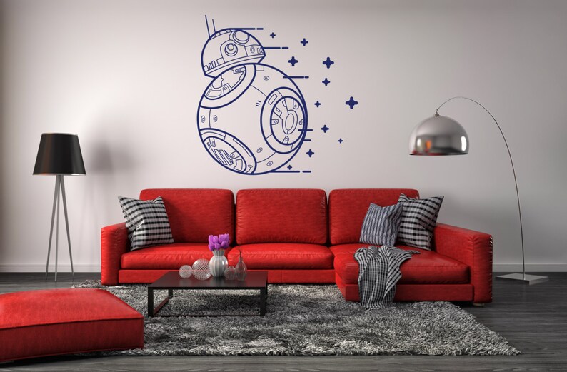 Bb 8 Star Wars Wall Sticker The Force Awakens Vinyl Droid Decal Childrens Room Stencil Gift