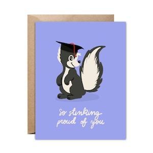 Zo stinkend trots op jou | Afstudeerkaart | Leuke afstudeerkaart | Skunk-kaart