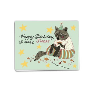 Beaucoup de cartes d’anniversaire S’more, carte d’anniversaire S’more, carte d’anniversaire d’animal Woodland, carte d’animal mignon