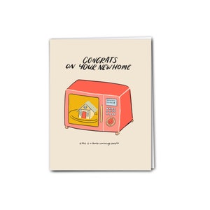 Carte de pendaison de crémaillère à micro-ondes | | de cartes de pendaison de crémaillère Punny Drôle de carte de pendaison de crémaillère |