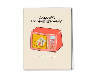 Microwave Housewarming Card | Punny Housewarming Card | Funny Housewarming Card |