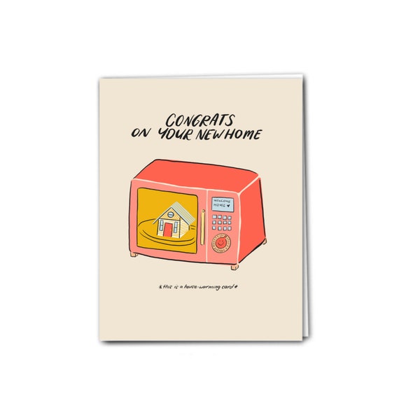 Microwave Housewarming Card | Punny Housewarming Card | Funny Housewarming Card |