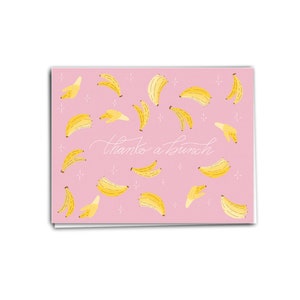 Merci un tas | carte de remerciement banane | carte de voeux de jeu de mots de fruit