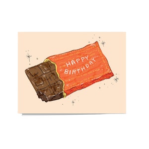 Barre de chocolat joyeux anniversaire | Carte joyeux anniversaire | Amateur de chocolat