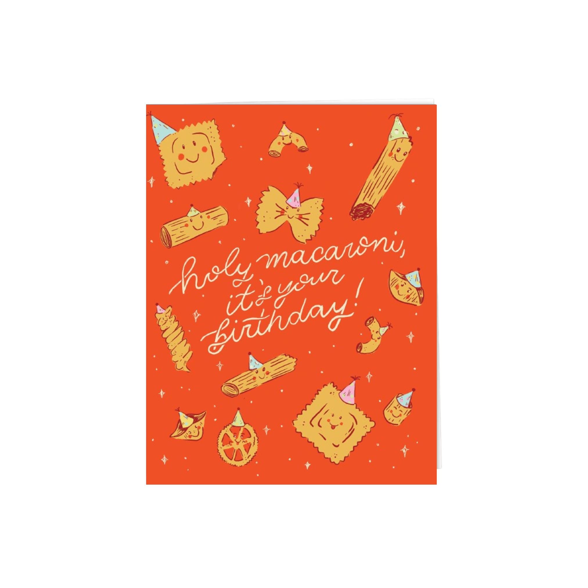 Holy Macaroni It's Your Birthday | Birthday Card | Punny Birthday Card | Pasta Birthday Card