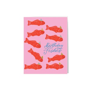 Poissons d'anniversaire | Carte d'anniversaire Punny | Carte d'anniversaire suédoise de poissons