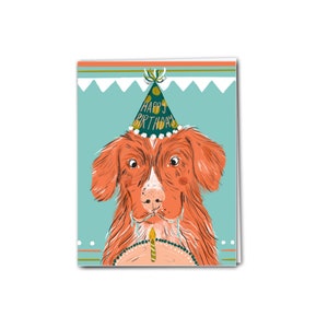 Carte d’anniversaire de chien | Chien avec gâteau Carte d’anniversaire | | de carte d’anniversaire mignon