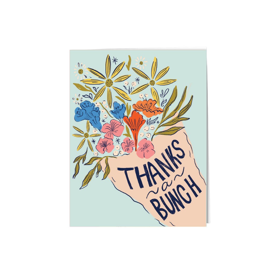 Thanks a Bunch Floral Bouquet | Floral Thank You Card - Etsy