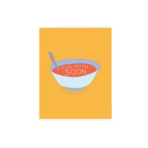 Guérissez bientôt | Soupe à l'alphabet | Carte de bon rétablissement