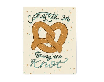 Congratulations on tying the knot | Punny wedding card | Tying the knot wedding card