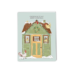 Chicken In to say Merry Christmas | Chicken Christmas Card | Holiday Card | Punny Holiday Card