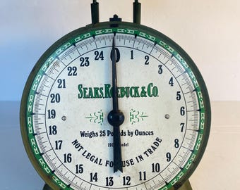 Sale!!!vintage Sears and Roebuck Company 25 Pound Green Scale 1906