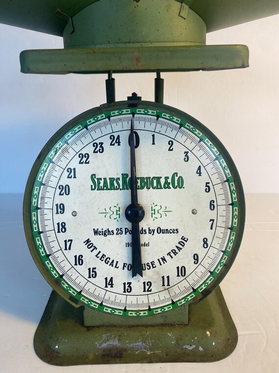 Sale!!!vintage Sears and Roebuck Company 25 Pound Green Scale 1906