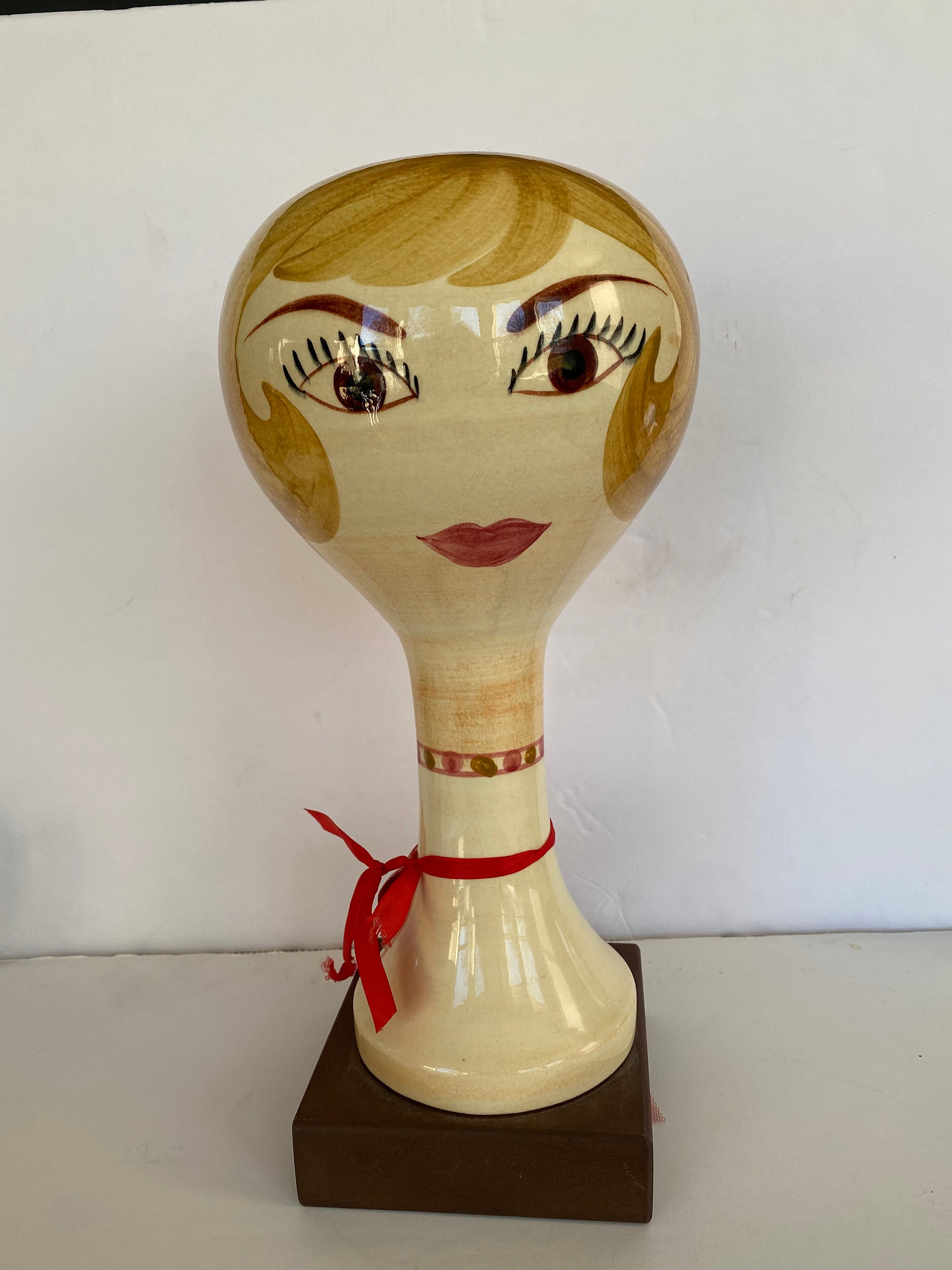 Vintage Made in Italy Wig Hat Stand Head