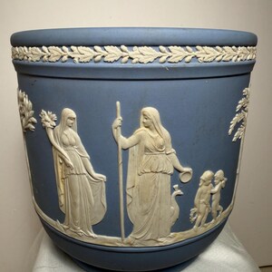 Vintage Wedgwood Cache Pot is light blue