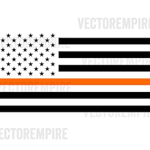 Dünne Orange Linie Flagge SVG - amerikanische Flagge SVG - Suche und Rettung ClipArt, Orange lebt Materie DXF, Rettungspersonal Cricut Dateien