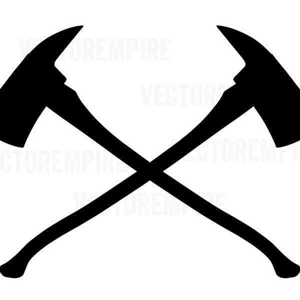 Axe SVG - Firefighter Axe Vector - Fire Department SVG - Firemen Cricut File - Fire Rescue Clip Art - Crossed Axes SVG - Eps, Dxf, Png, Jpeg