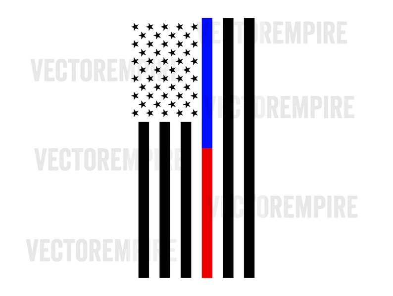 Thin Blue and Red Line Flag SVG Thin Red Line Flag DXF Etsy