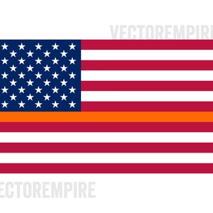 Dünne Orange Linie Flagge SVG - amerikanische Flagge SVG - Suche und Rettung ClipArt, Orange lebt Materie DXF, Rettungspersonal Cricut Dateien