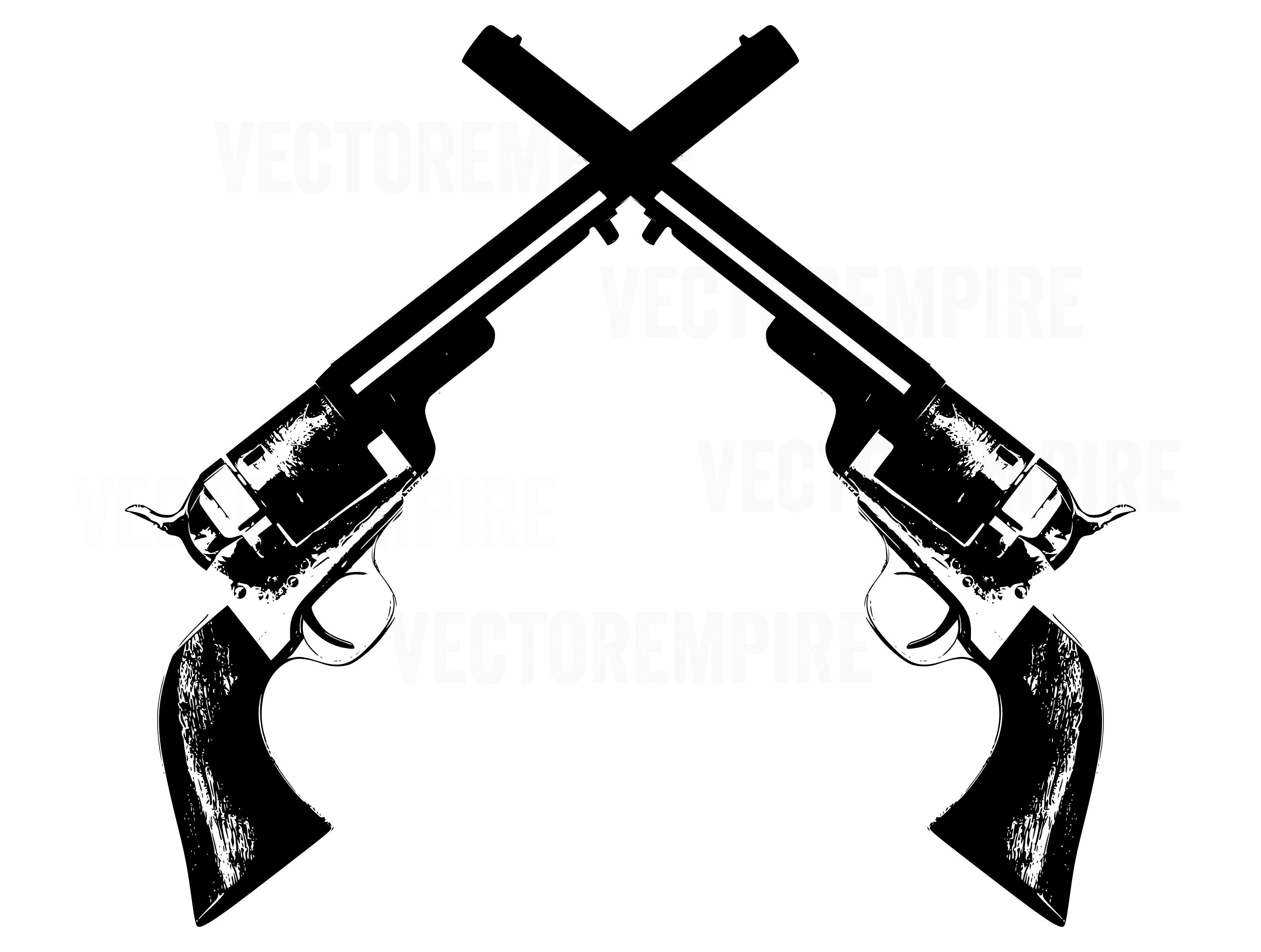 Revolver Svg Wild West Svg Gun Logo Crossed Pistols Svg Crossed Guns ...