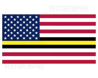 Thin Yellow Line Flag SVG - American Flag SVG - Dispatchers Clip Art, Thin Line Cricut Files, Dispatcher Dxf, US Flag Svg, Dispatchers Svg