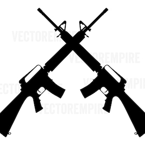 AR-15 gekreuzt SVG, M-16 SVG, M-4 Svg, Gun Vector, Gun Cricut File, Gewehr ClipArt, Gun Silhouette, Ar-15 Vektor, Waffe Svg, gekreuzte Waffen