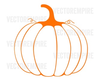 Pumpkin SVG - Fall Pumpkin Clip Art - Autumn SVG - Pumpkin Cricut Files - Pumpkin Outline Silhouette - Pumpkin Stencil Eps, Dxf, Png, Jpeg