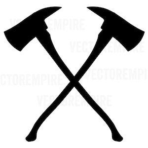 Axe SVG - Firefighter Axe Vector - Fire Department SVG - Firemen Cricut File - Fire Rescue Clip Art - Crossed Axes SVG - Eps, Dxf, Png, Jpeg