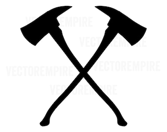 Axe SVG - Firefighter Axe Vector - Fire Department SVG - Firemen Cricut File - Fire Rescue Clip Art - Crossed Axes SVG - Eps, Dxf, Png, Jpeg