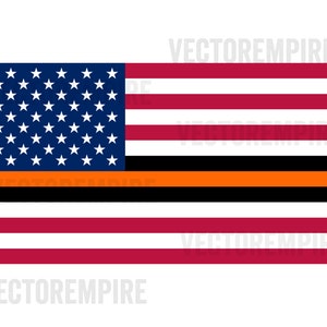 Dünne Orange Linie Flagge SVG - amerikanische Flagge SVG - Suche und Rettung ClipArt, Orange lebt Materie DXF, Rettungspersonal Cricut Dateien