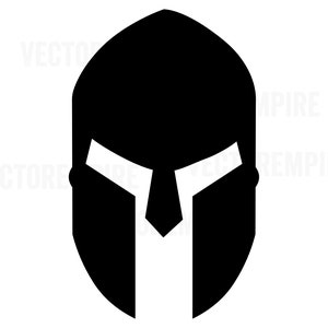 Spartan Helmet SVG - Spartan Battle Helmet Vector - Warrior Medieval, Spartan Mascot Logo Clip Art, Silhouette Cut Files, Dxf, Eps, Png, Jpg