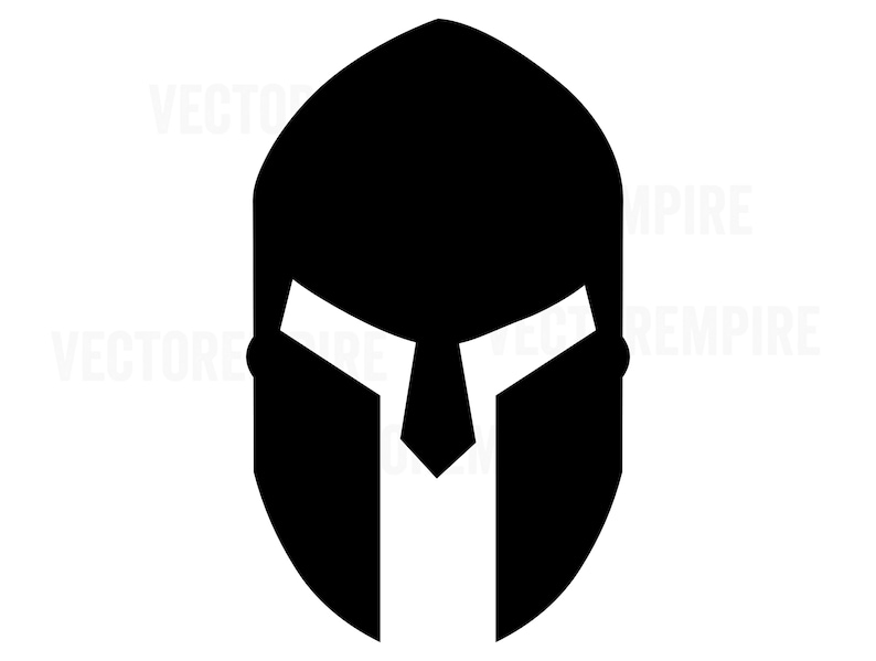 Spartan Helmet SVG Spartan Battle Helmet Vector Warrior Medieval, Spartan Mascot Logo Clip Art, Silhouette Cut Files, Dxf, Eps, Png, Jpg image 1