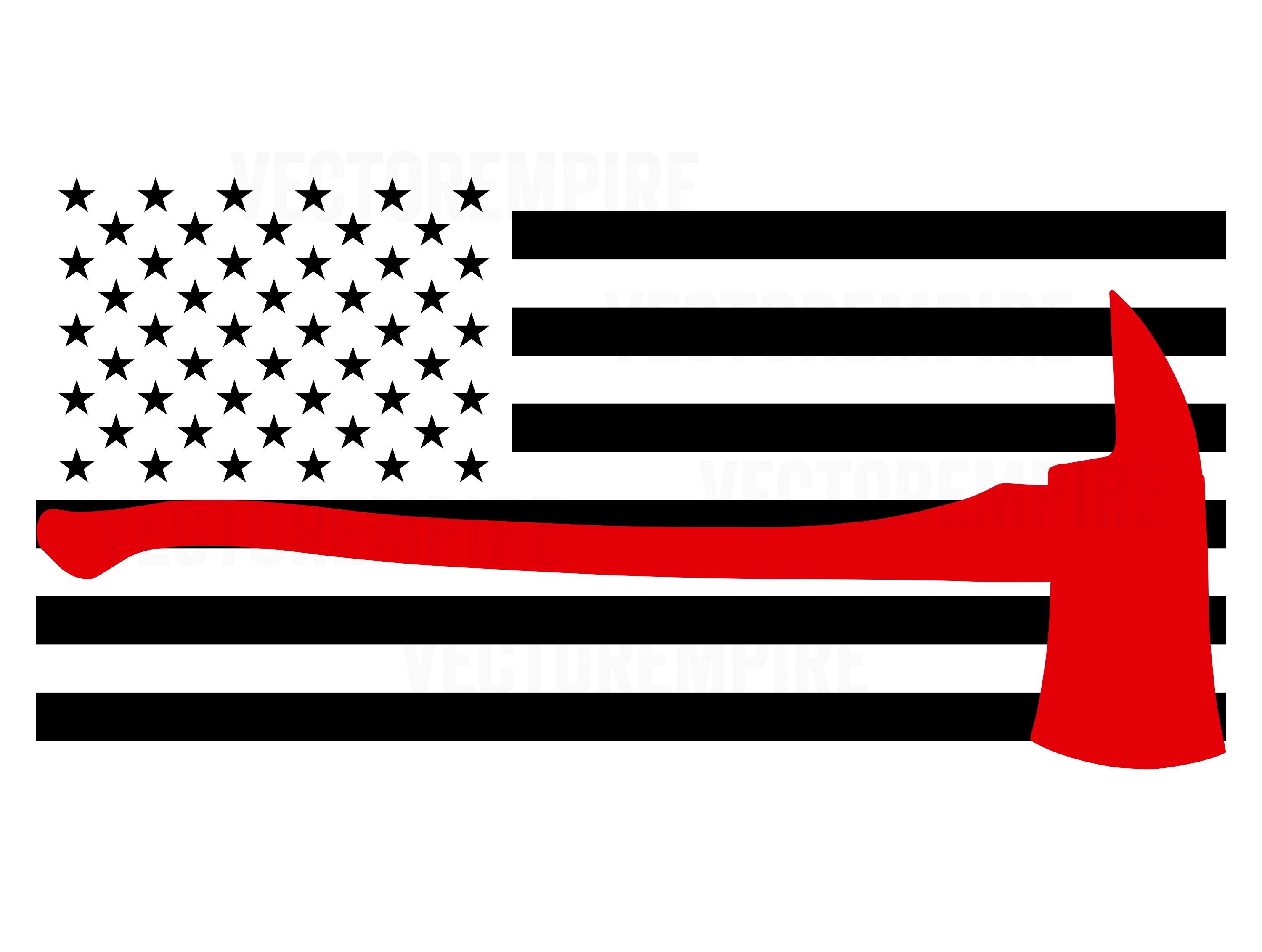 6pk Thin Red Line Decal Sticker – American Flag Firefighter Tribute, Red Lives Matter, Matte Vinyl
