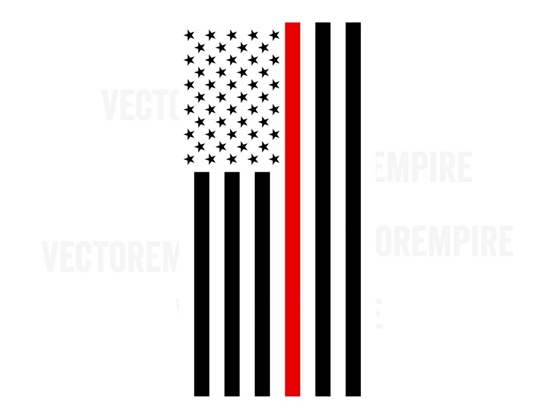 Thin Red Line Flag SVG, American Flag SVG, Firefighter Cricut File