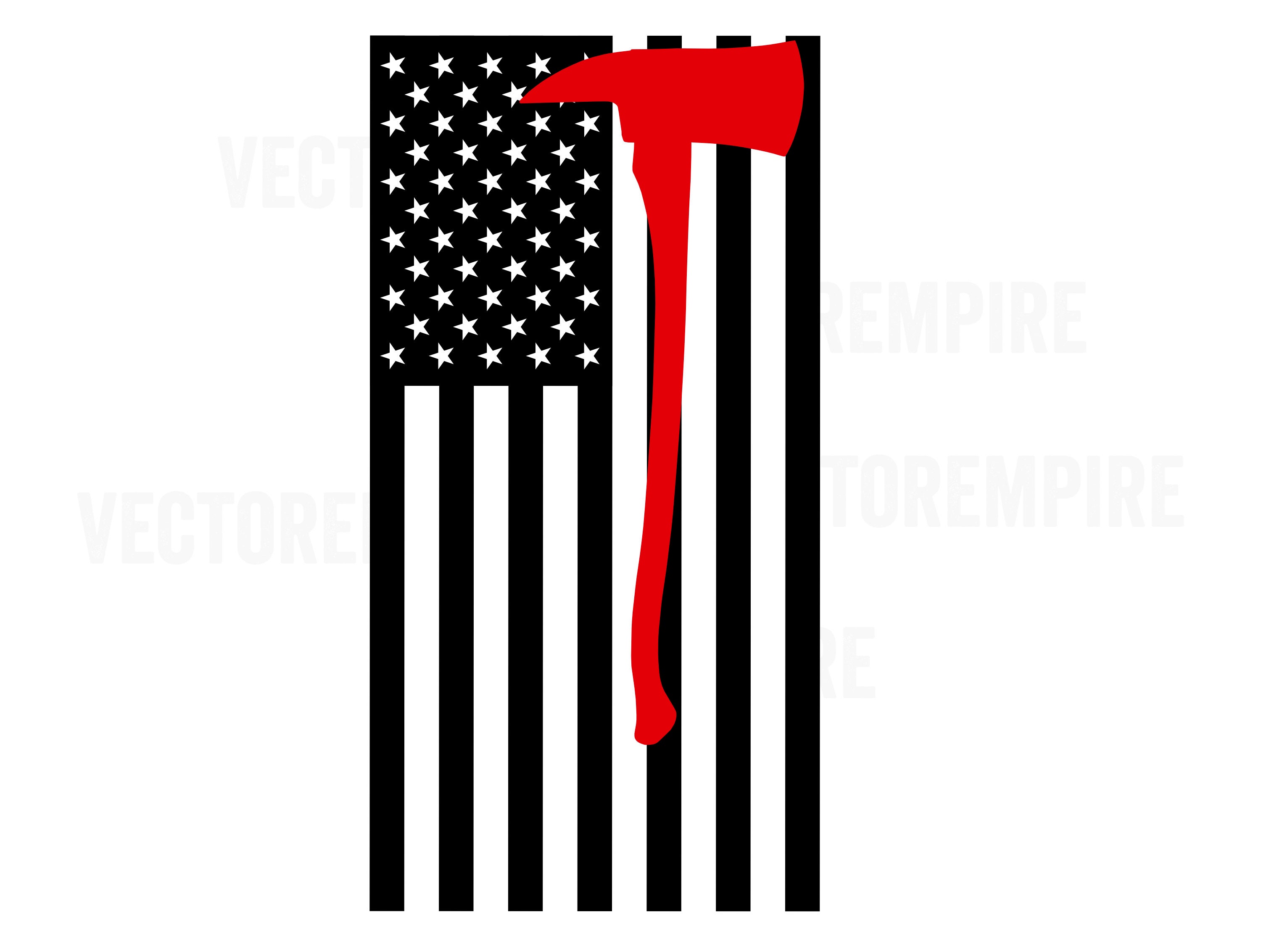 American Flag Firefighter SVG Thin Red Line SVG Fire Department Vector  Firemen Cricut File Fire Rescue Clip Art, Eps, Dxf, Png, Jpeg 