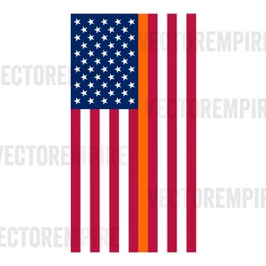 Dünne Orange Linie Flagge SVG - amerikanische Flagge SVG - Suche und Rettung ClipArt, Orange lebt Materie DXF, Rettungspersonal Cricut Dateien