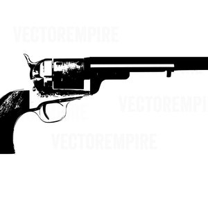 Western Cowboy Gun Pistol Revolver Woodcut Style Stock Vector
