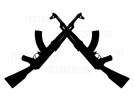 AK-47 SVG Gun Vector AK47 Crossed Rifle SVG Gun Cricut - Etsy