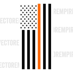 Dünne Orange Linie Flagge SVG - amerikanische Flagge SVG - Suche und Rettung ClipArt, Orange lebt Materie DXF, Rettungspersonal Cricut Dateien