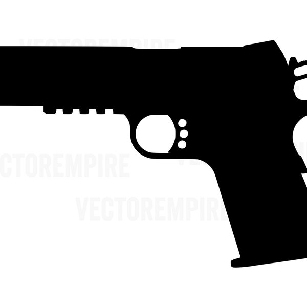 1911 SVG - Pistol Graphic - Gun Vector - Handgun Clip Art - 1911 Cricut File - 45 Gun - Firearm SVG - Sidearm - Svg - Png - Jpg - Eps - Dxf