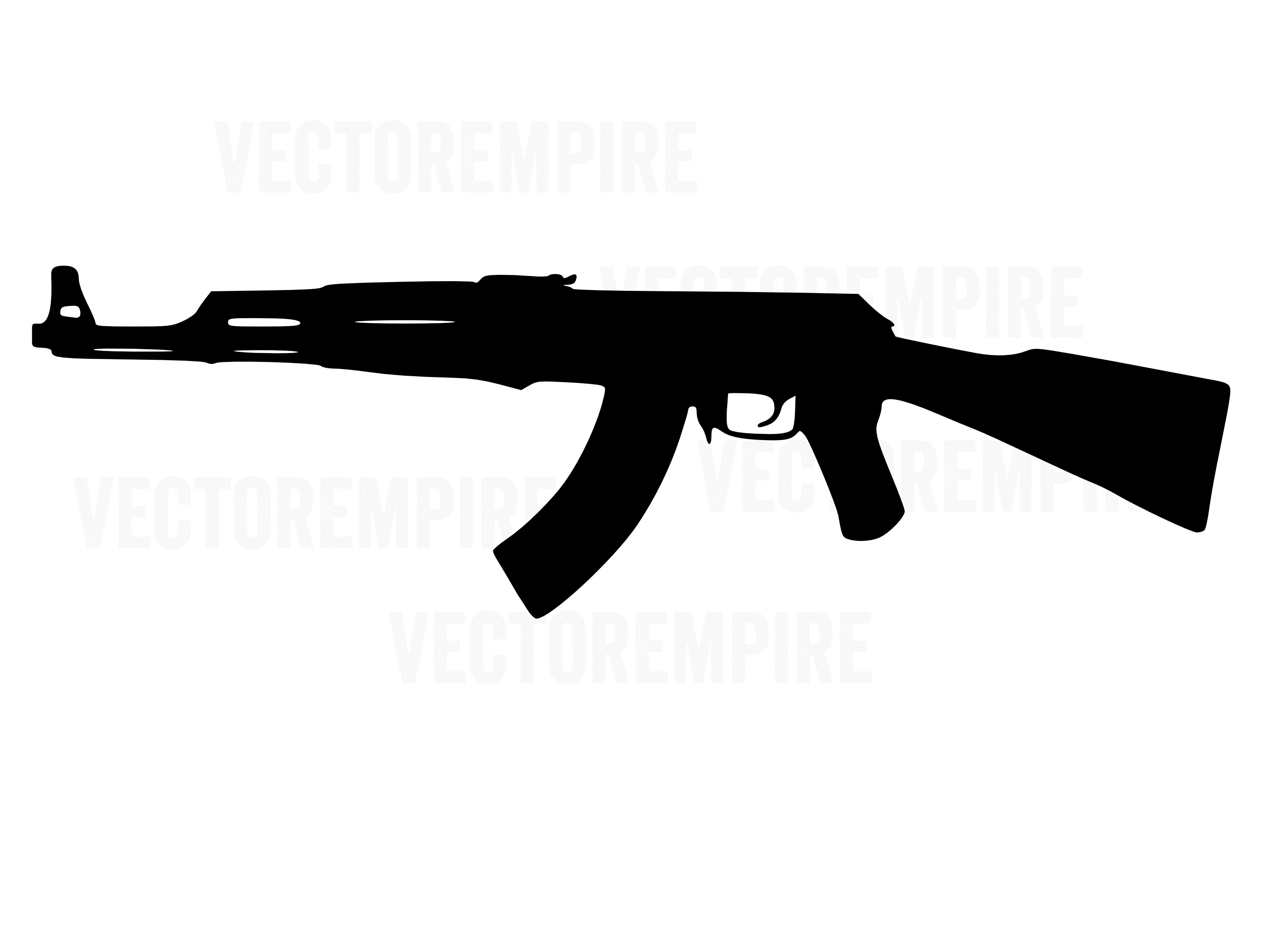 AK-47 SVG Gun Vector AK47 Rifle SVG Gun Cricut Files Rifle Clip Art Gun