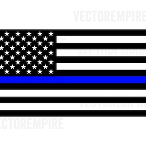 Thin Blue Line Flag SVG - American Flag SVG - Police Clip Art, Policemen Cricut Files, Cops DXF, Blue Lives Matter Svg, Police Officer Svg