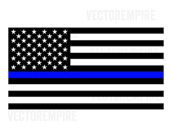 Bandera de línea azul delgada SVG - Bandera americana SVG - Policía Clip Art, Policías Cricut Archivos, Policías DXF, Blue Lives Matter Svg, Oficial de Policía Svg
