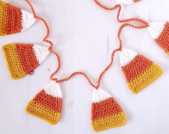 Candy Corn Garland Crochet Pattern for Halloween or Fall Decor